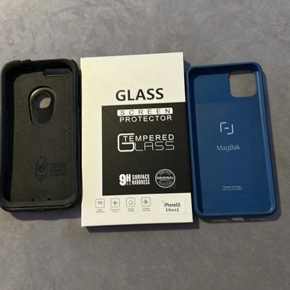 IPhone Max Screen Protector & Two Phone Cases